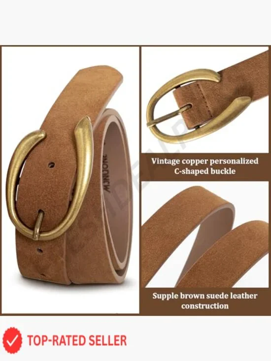 Leopard Print Belt Faux Leather C-Buckle Adjustable Trendy Animal Print - Picture 2 of 6